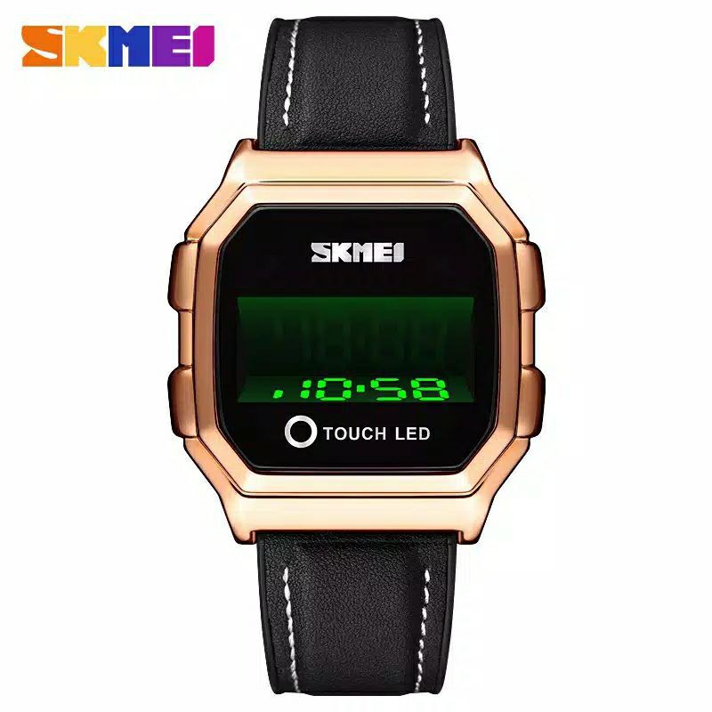 Jam Skmei 1650 leather touch led original bergaransi free carton box