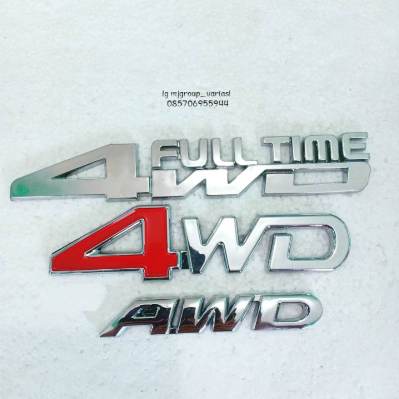 Emblem logo 4WD FULL TIME, 4WD, AWD ukuran original bagasi
