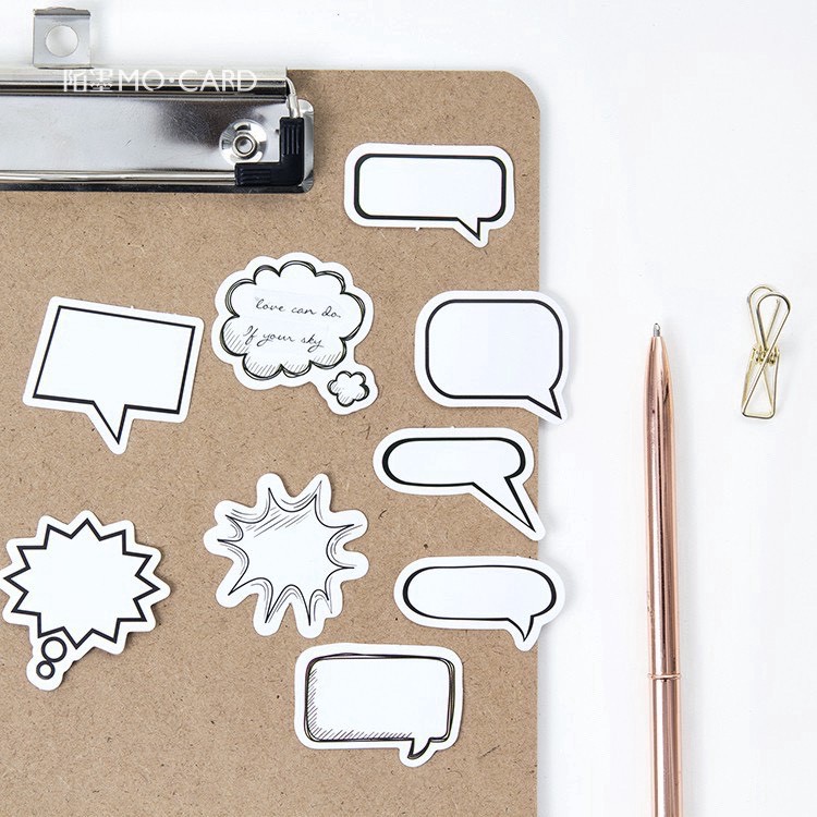 45 pcs Stickers BUBBLE CHAT Deco Diary DIY Planner Bujo  Journal-stiker lucu murah aesthetic