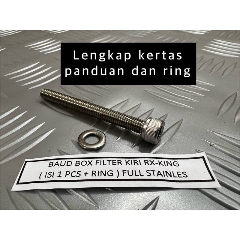Baut set L stenlis fullset rx king byankerok bandung style kode THE anti karat (Lengkap kertas panduan dan ring)
