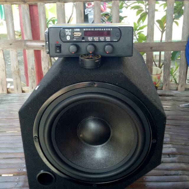 Ampli 12v blutot sepaket ampli+box speaker 8in