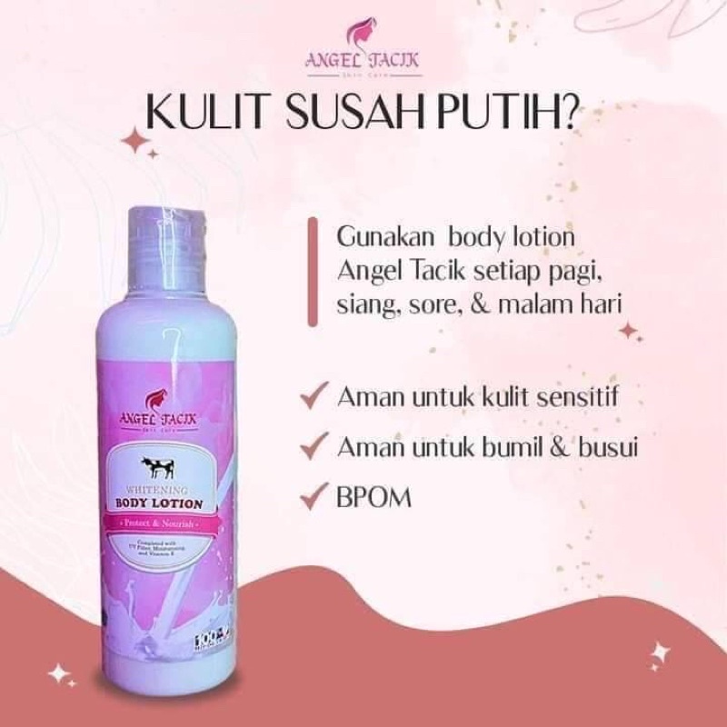 SIAP KIRIM‼️Lotion Handbody Whitening Angel Tacik Original | Pemutih Badan Ampuh ANGEL TACIK WHITENI