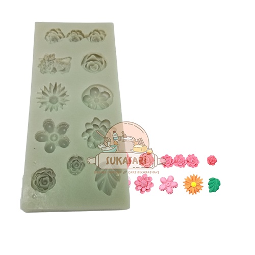 

Silicone mould flower mix (cetakan bunga kembang)