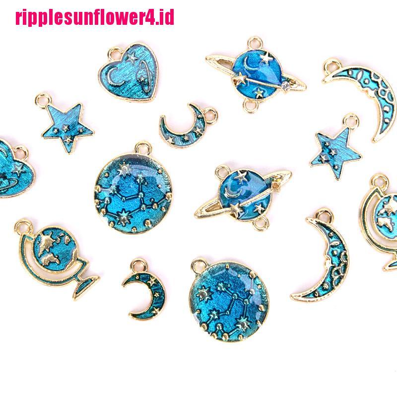 10pcs / Set Liontin Enamel Alloy Seri Universe Untuk Kerajinan Perhiasan Charms