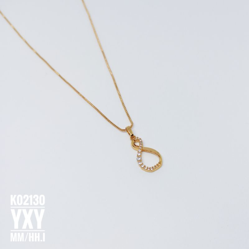 Kalung Yaxiya Rantai Oval Infinity Zircon K02130