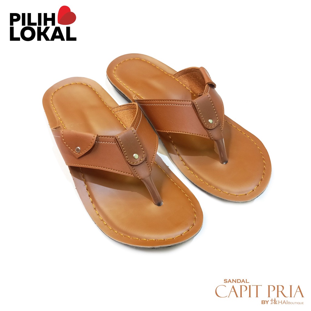 Sandal Pria Casual Kulit Jepit - Sandal Pria Murah Sandal Jepit - Sandal Pria Dewasa Terbaru Murah - sandal pria Kulit PU Warna Coklat - Sandal Pria Capit - Sendal Pria Kekinian Original - Sendal Jepit Pria Keren Murah - Sandal Lokal Brand Pria Tasik