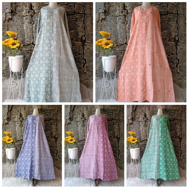 Gamis Jumbo Twill Ori Bahan Tebal Premium Ld 115cm Realpict Daster Twil Abstrak Batik Pekalongan