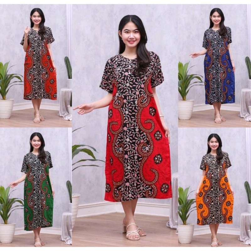 Daster Batik - Daster Lengan Pendek - Daster Busui - Daster Prass - Baju Tidur - Daster