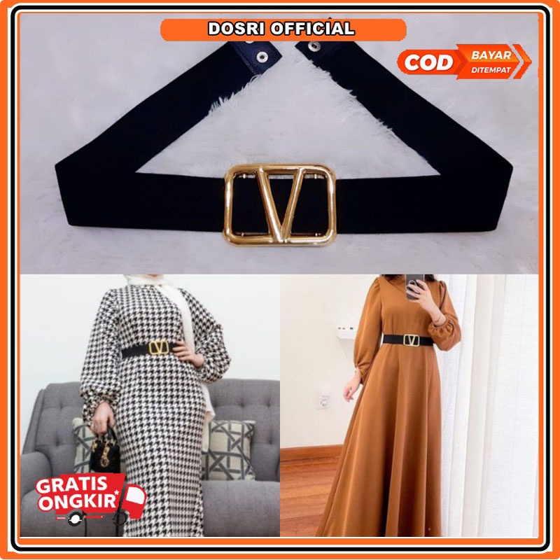 [BISA COD] Ikat Pinggang Karet Elastis Wanita Belt V Tali Pinggang Wanita Belt H Kekinian Terbaru Karet Melar Fashion Wanita