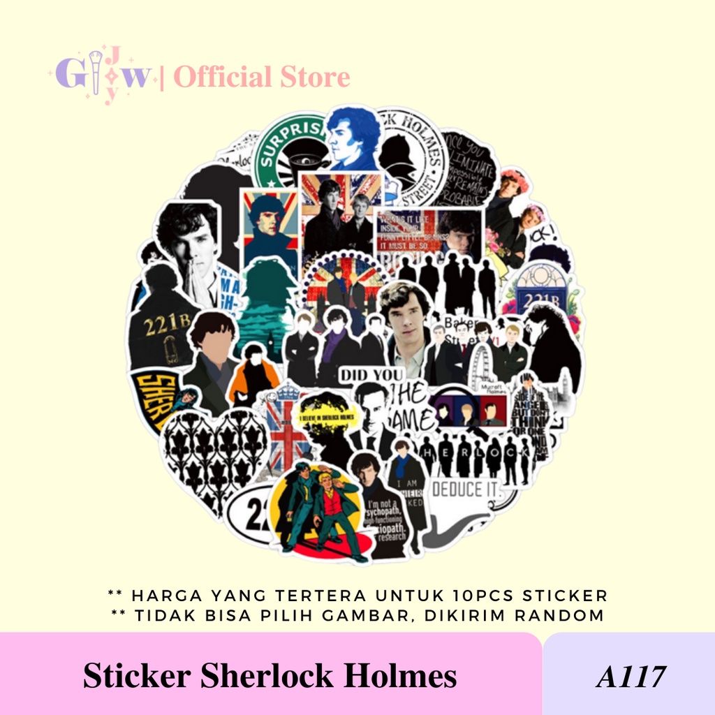 A117 STICKER 10PCS (SHERLOCK HOLMES) anti air notebook scrapbook label tempel motif kartun superhero super hero unik lucu atk alat tulis kantor murah viral termurah kartun komputer leptop handphone hp smartphone koper laptop tembok kulkas disney anime