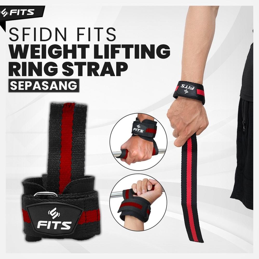 FITS Lifting Ring Strap Original Strap Gym Fitness Alat Bantu Fitness Power Strap Gym Lifting Besi