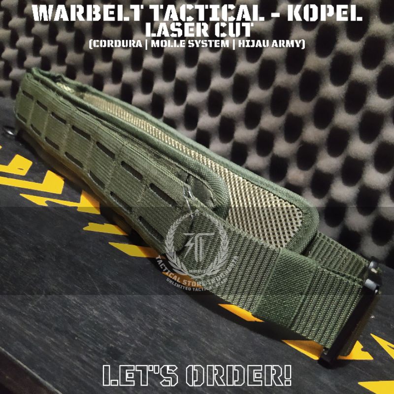 Kopel Warbelt Tactical Laser Hijau + Sabuk Cobra (Metal Buckle) TSI Series