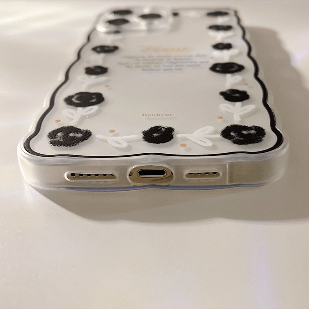 Soft Case Pelindung Lensa Kamera Motif Lukisan Bunga Awan Tahan Banting Untuk iPhone 13 Pro Max 11 12 Pro X XS Max 7 8 Plus SE 2020
