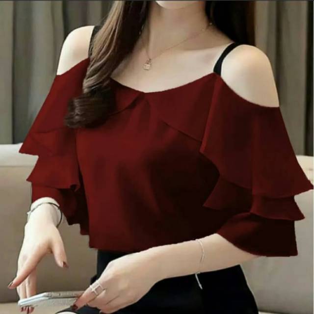 Atasan Wanita Atasan Wanita Maroon Baju Wanita Baju Wanita Impor Baju Wanita Modern Pakian Murah