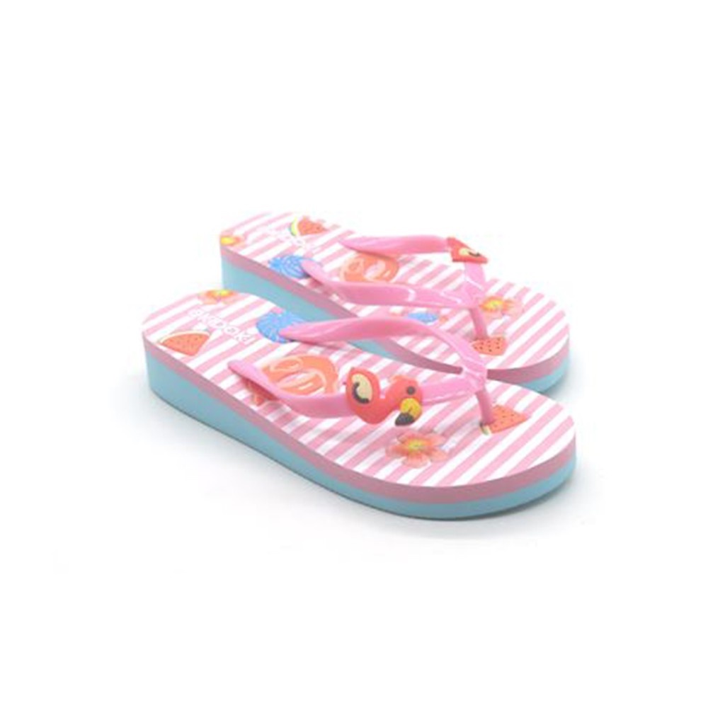 OKIDOKI Girl Slippers Flamingo Heel 802089-Pink - Sandal Anak Perempuan