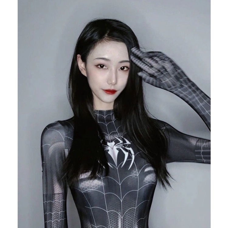 Halloween Superhero Spiderman D.va Gwen Wanita Kostum Setelan Orang Dewasa Cosplay Pakaian Celana Kodok