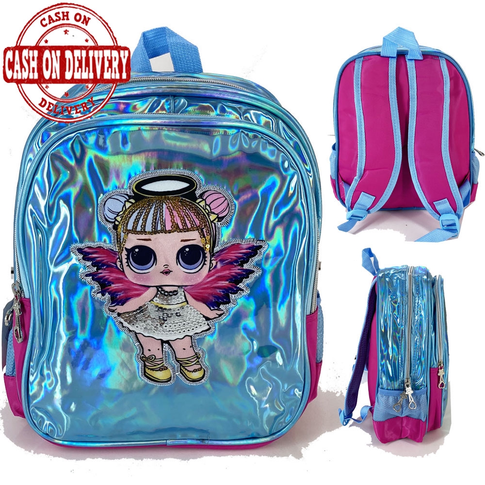 SEQUIN LAMPU Tas Ransel Sequin Lampu Tas Nyala Usap TK LED EVA UNICORN