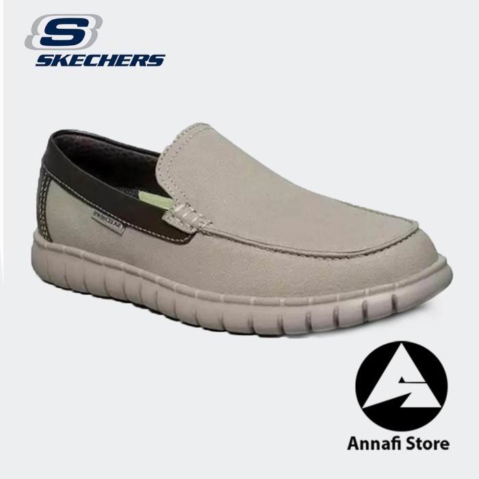 JUAL SEPATU FORMAL PRIA SKECHERS MOREWAY DANTE 204041-KHK KHAKI