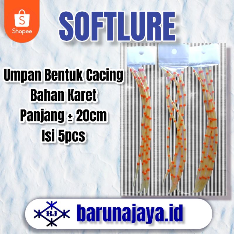 5Pcs Umpan Bentuk Cacing - Umpan Pentil - Rinta Kotrek Sabiki - Tube Softlure