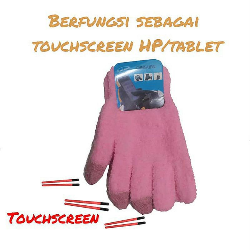 12 pasang- sarung tangan touchscreen wanita bahan woll/sarung tangan cewek dewasa