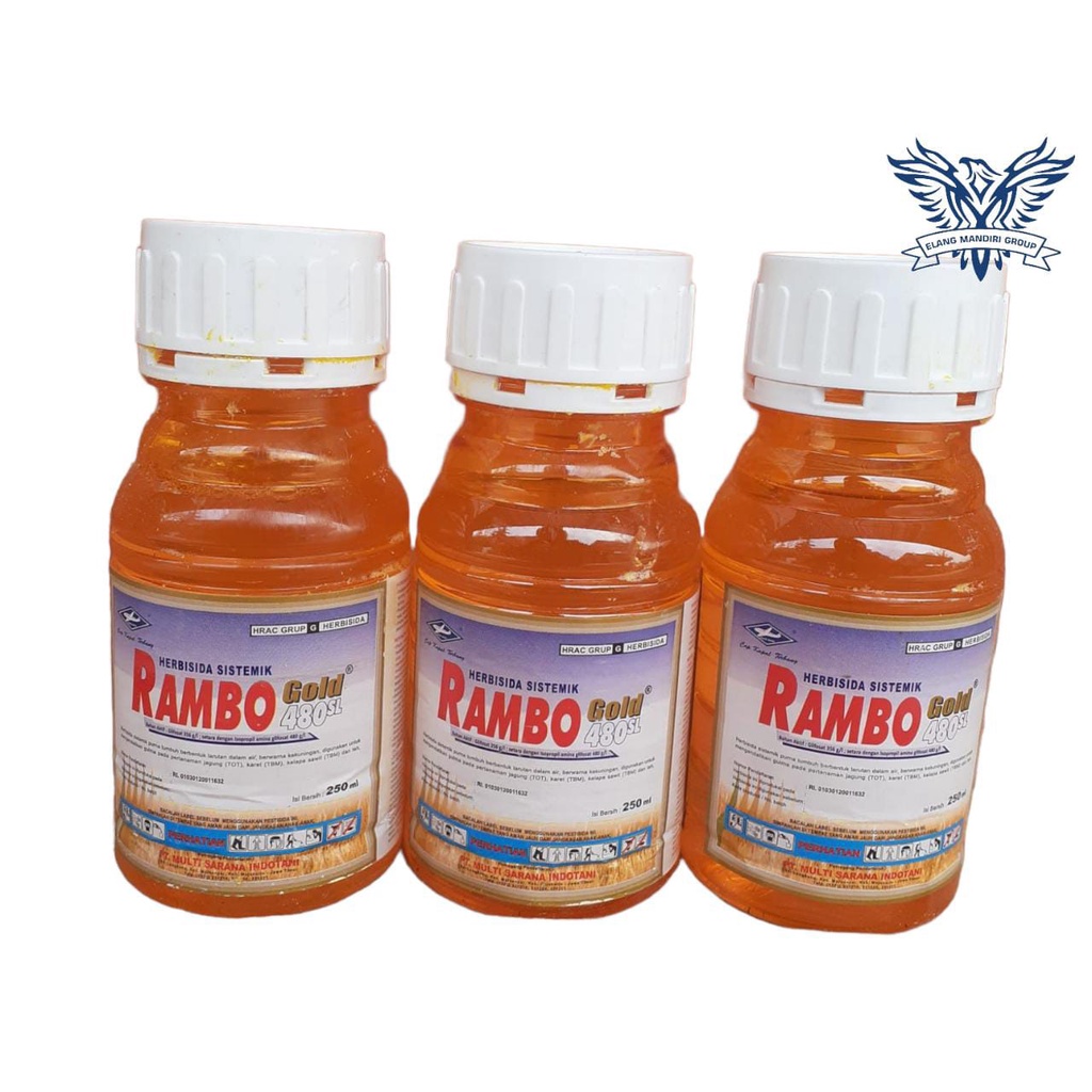 RAMBO GOLD 250 ml Herbisida Pembasmi Rumput sampai akar Dosis Tinggi Cap Kapal Terbang