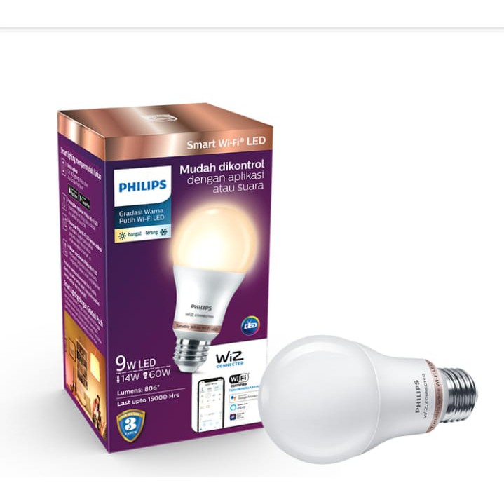 PHILIPS Lampu LED Smart WiFi 9W-Tunable White (Putih-Kuning)