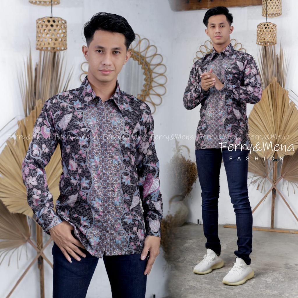 KEMEJA BATIK LENGAN PANJANG / KEMEJA BATIK COWOK / KEMEJA PESTA / BAJU PESTA PRIA