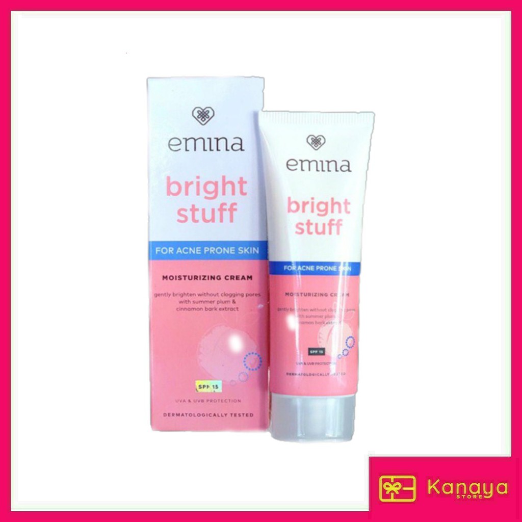 (BISA COD) Emina Bright Stuff for Acne Prone Skin Moisturizing Cream 20ml