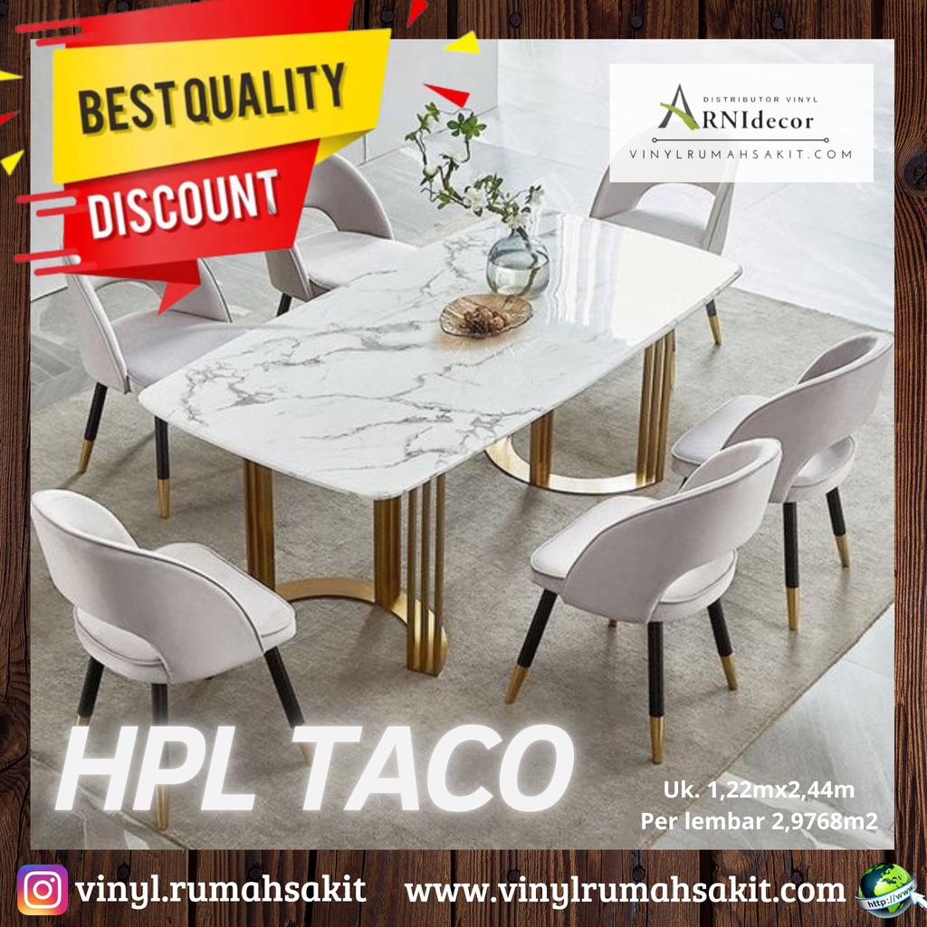 TACO HPL Pattern Gloss Pola Motif Marmer/Kayu Kilap kode G-Harga Murah