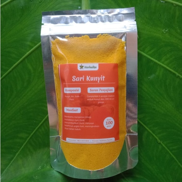 

Herbalku Sari Kunyit Serbuk 100 Gram Tanpa Ampas