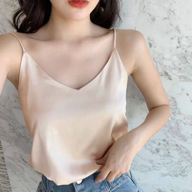 [READY] KOREAN TOP SATIN/TANK TOP SATIN/ATASAN SATIN/ATASAN CASUAL/ATASAN WANITA (XS-XL) AN0012-6