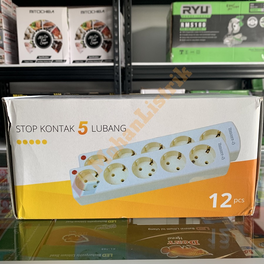 Stop Kontak Bright-G 5 Lubang 5 Lobang BG-815 Kuningan SNI Tanpa Kabel