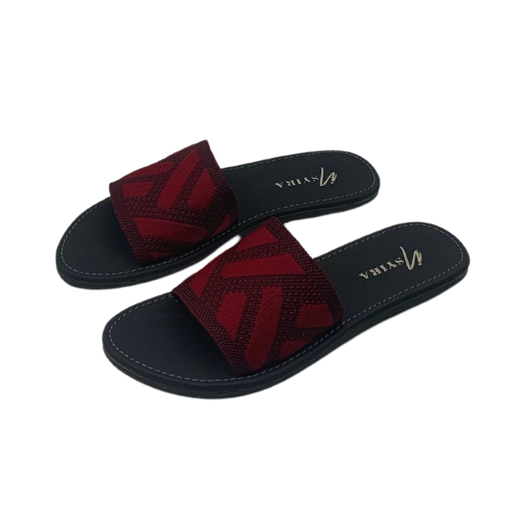 Insyira - Sandal Wanita Isyana / Sandal Selop Wanita Non Slip / Sandal Rajut Alas Hitam