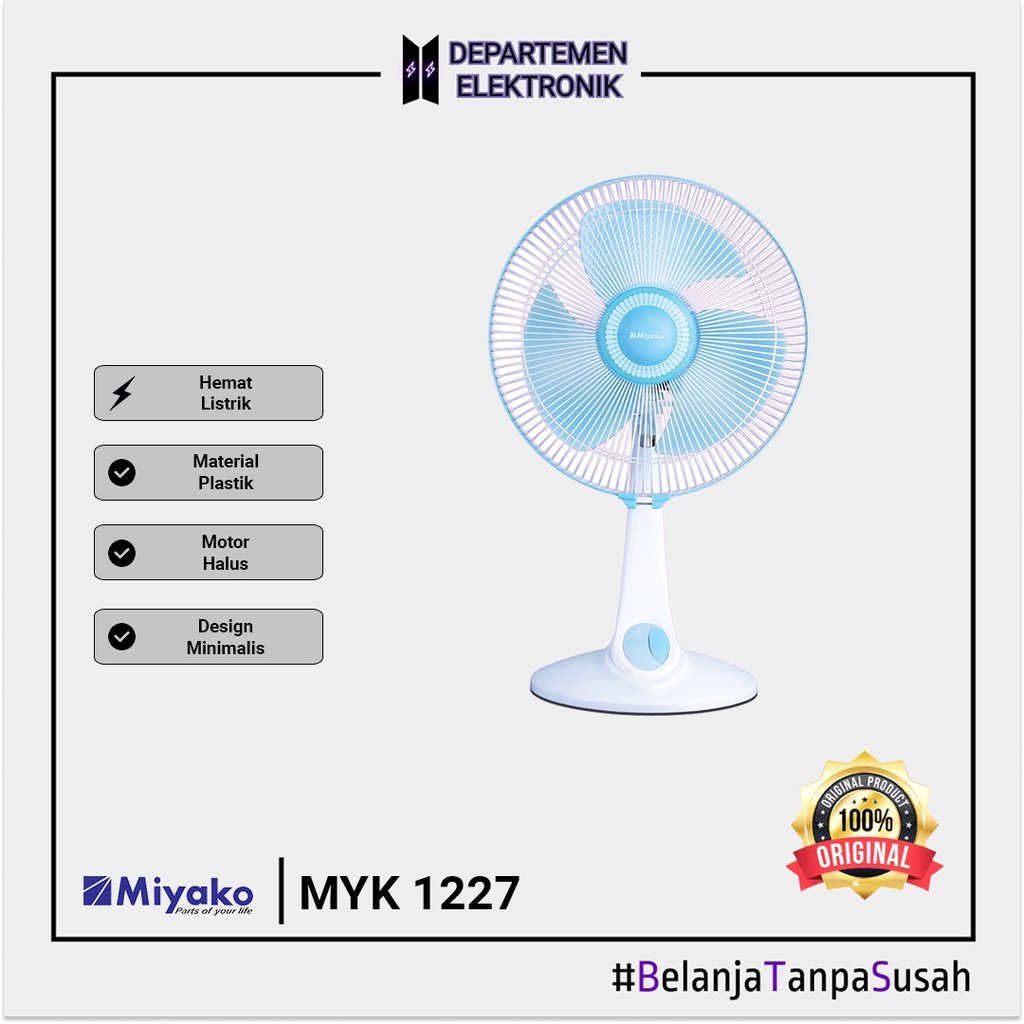 Miyako KAD 1227 BPL Desk Fan / Kipas Angin Meja 12 inch MURAH BANGET / GARANSI RESMI