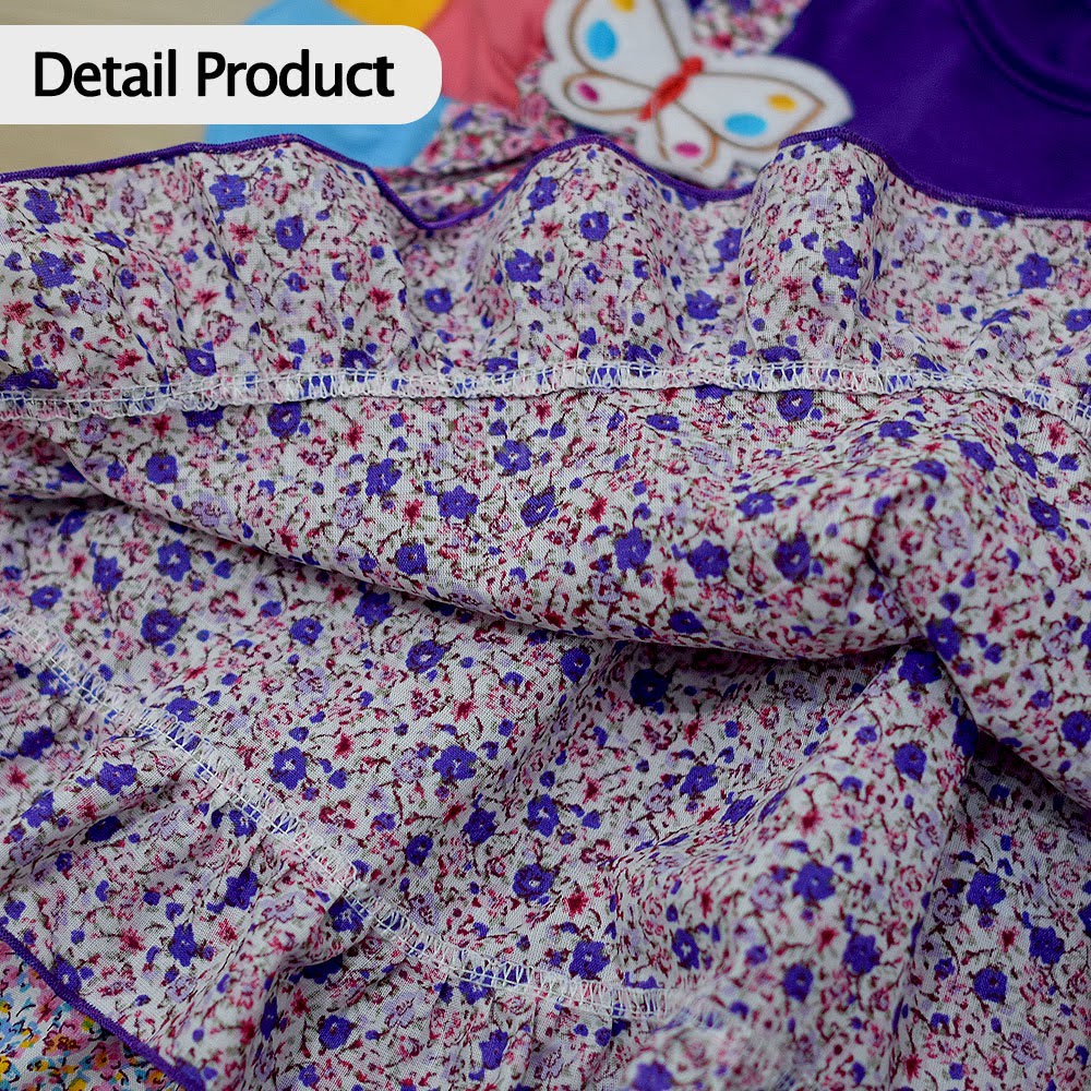 1Pcs Baju Rok Terusan Bayi Perempuan + FREE Bando Dress Rok Bayi PLANET KIDZ Pakaian Bayi Perempuan Dress Bayi Pesta Motif Lucu TRS-125