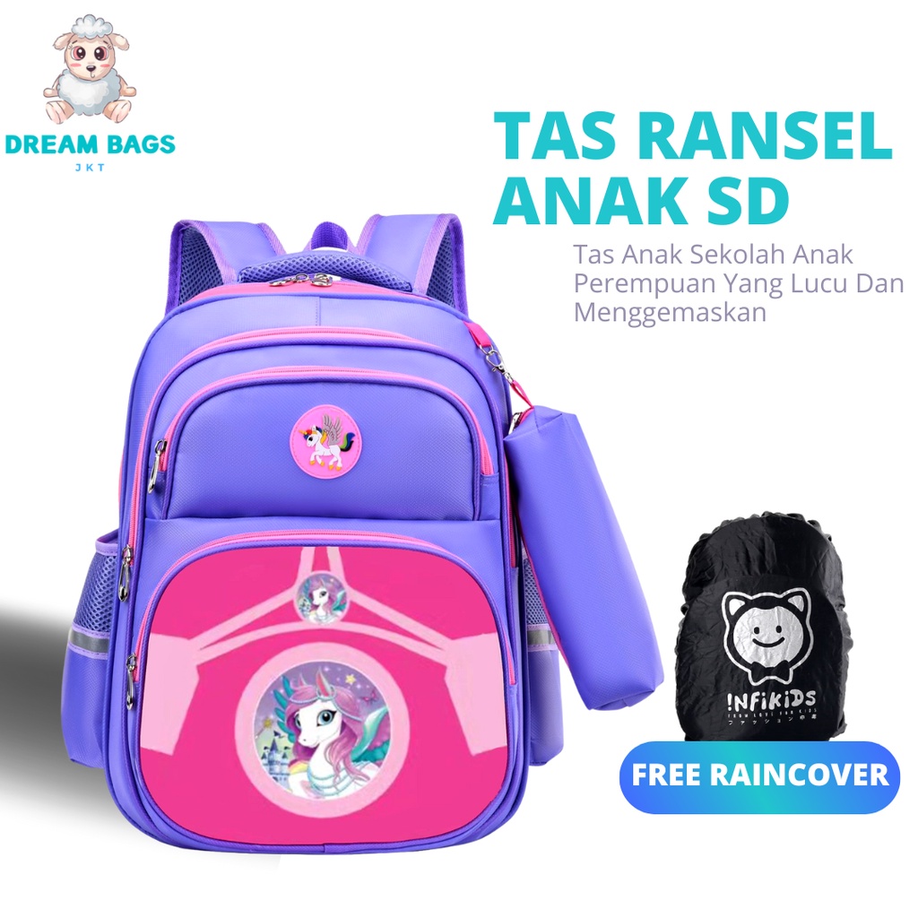 Ransel Anak Perempuan Import DB-631 Tas Anak SD Perempuan