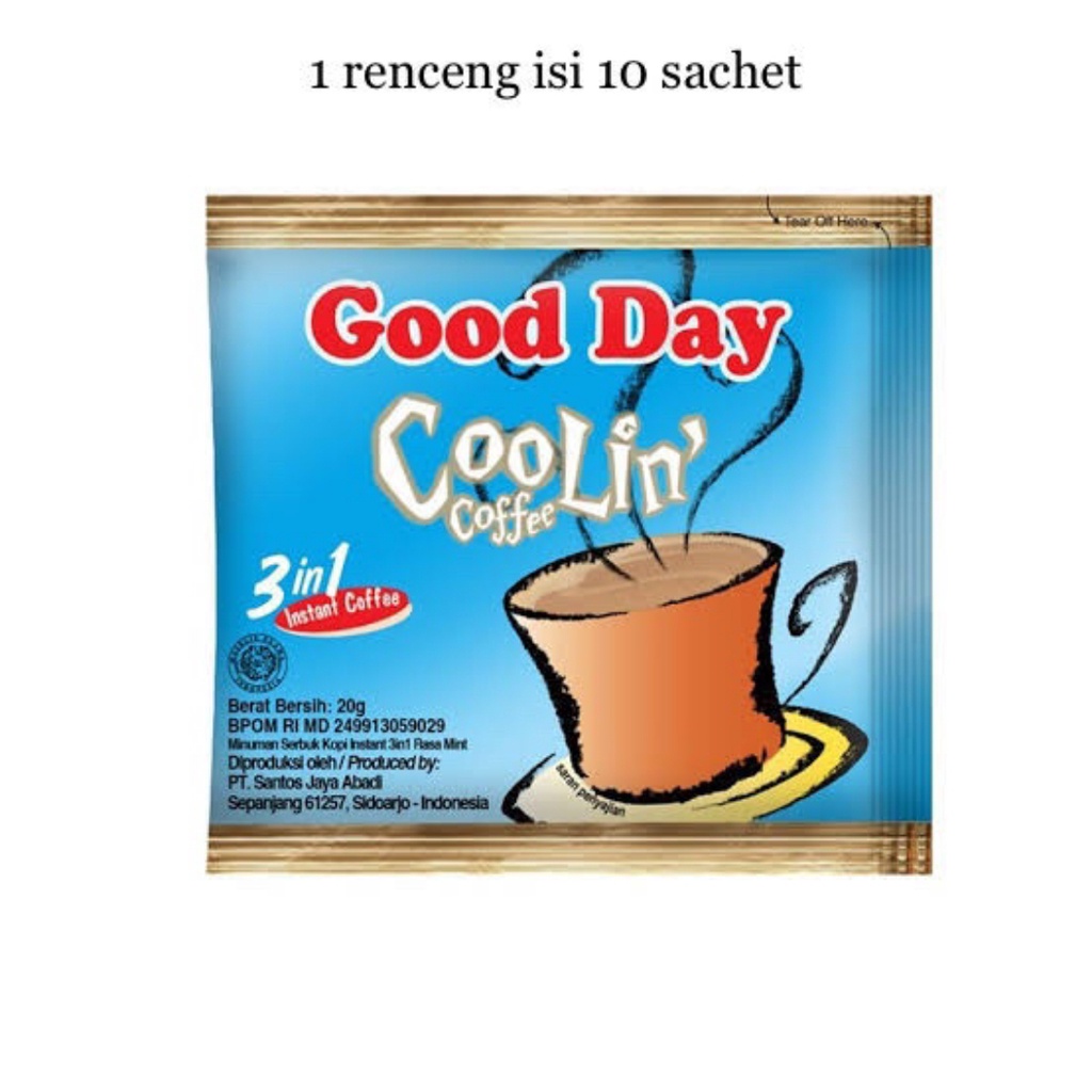 

Kopi Good Day Cool in 1 Renceng isi 10 Sachet