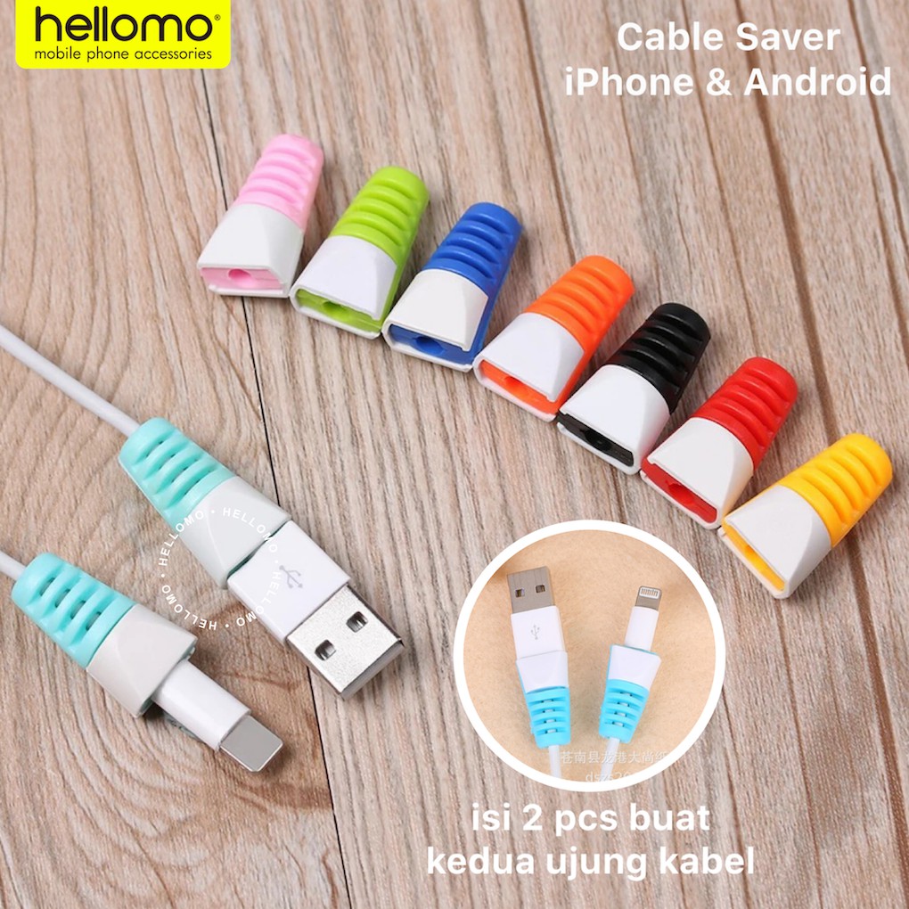 Cable Protector Pelindung Kabel Lightning Saver Penutup Ujung Kabel Universal iPhone Android