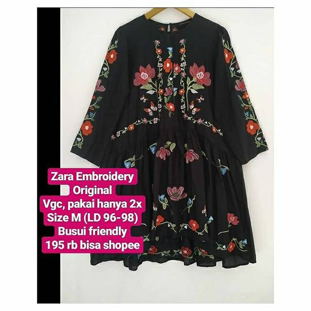zara floral embroidered dress