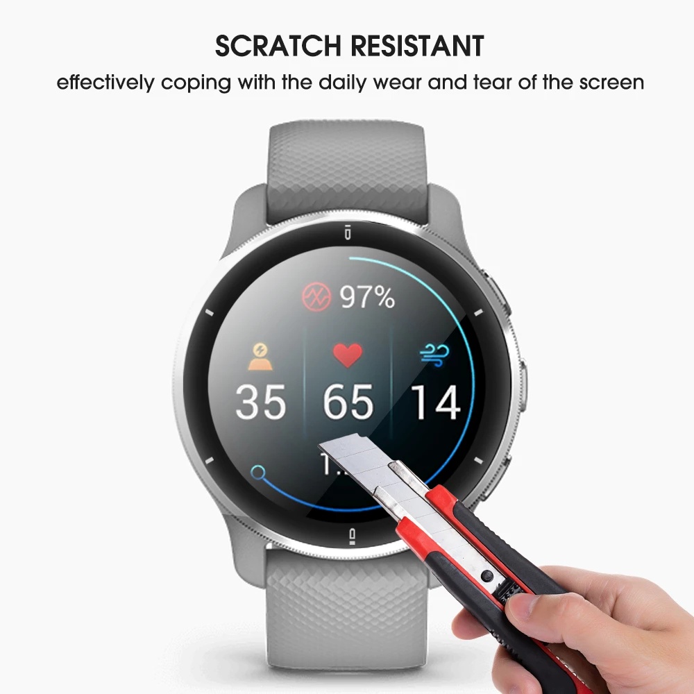 1 Pc Pelindung Layar Smartwatch Garmin Venu 2 Plus Bahan PET Anti Gores