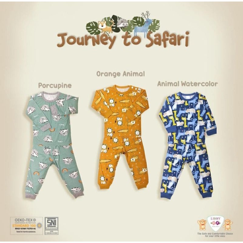 Libby setelan oblong panjang celana panjang motif journey to safari..tersedia ukuran  2L , XL , XXL.