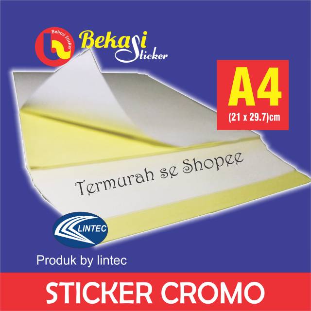 

Stiker cromo (glossy/anti air )A4 1 pak @ 50 lembar