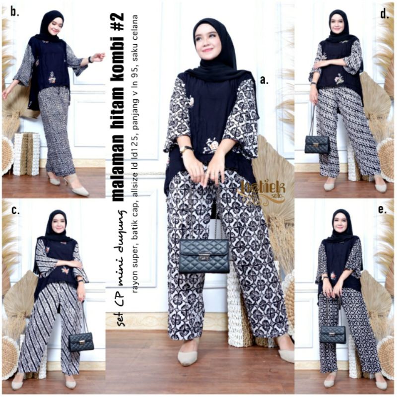 stelan batik-malaman hitam kombi#2