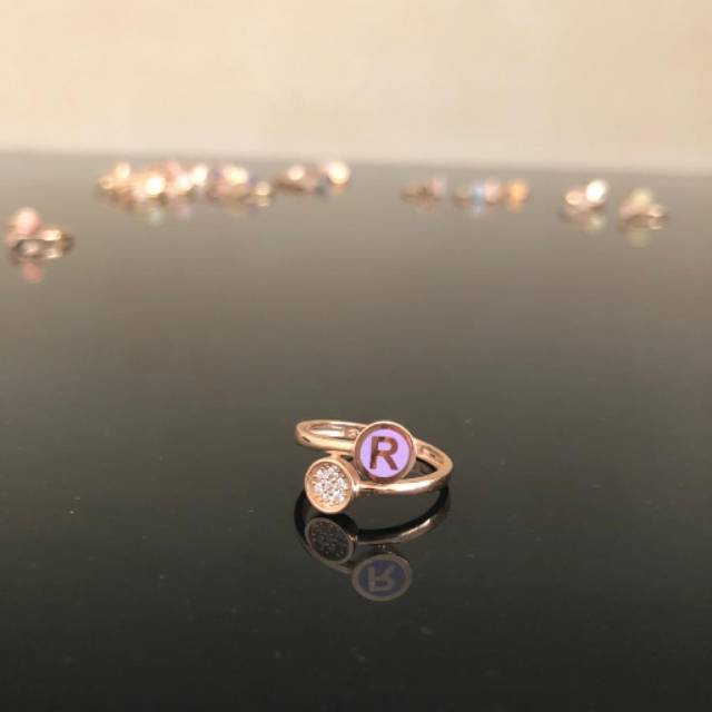 Cincin huruf R ungu kadar 375