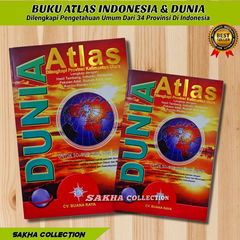 Jual BUKU ATLAS LENGKAP-TERLENGKAP DUNIA & INDONESIA 34 PROVINSI BESAR ...