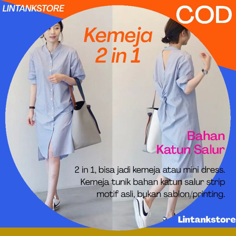 Tunik Wanita Terbaru Mini Dress Dres Drees Wanita Import Pakaian Cewek Baju Perempuan Kekinian Korea