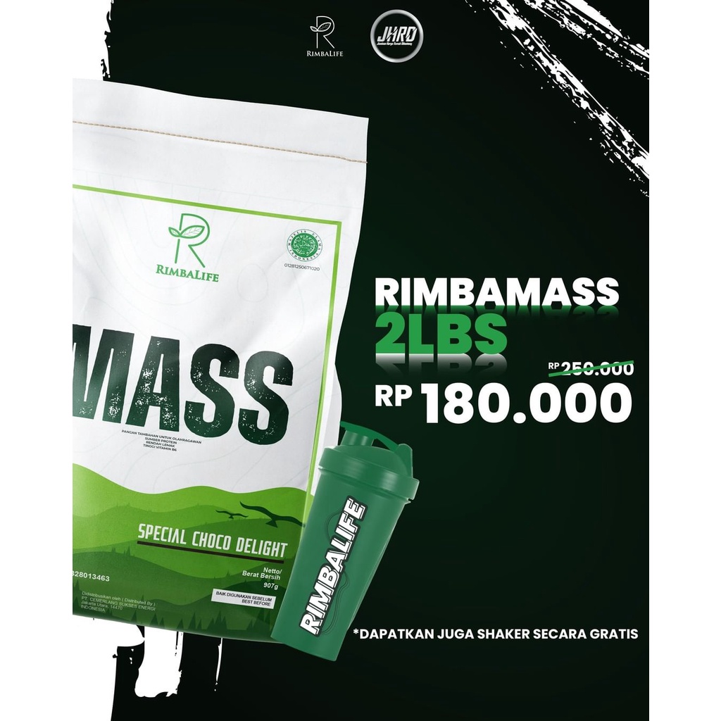 Rimbalife Rimba Mass Gainer 2 lbs 900 gram Susu Protein Bulking Penggemuk Penambah Berat Badan