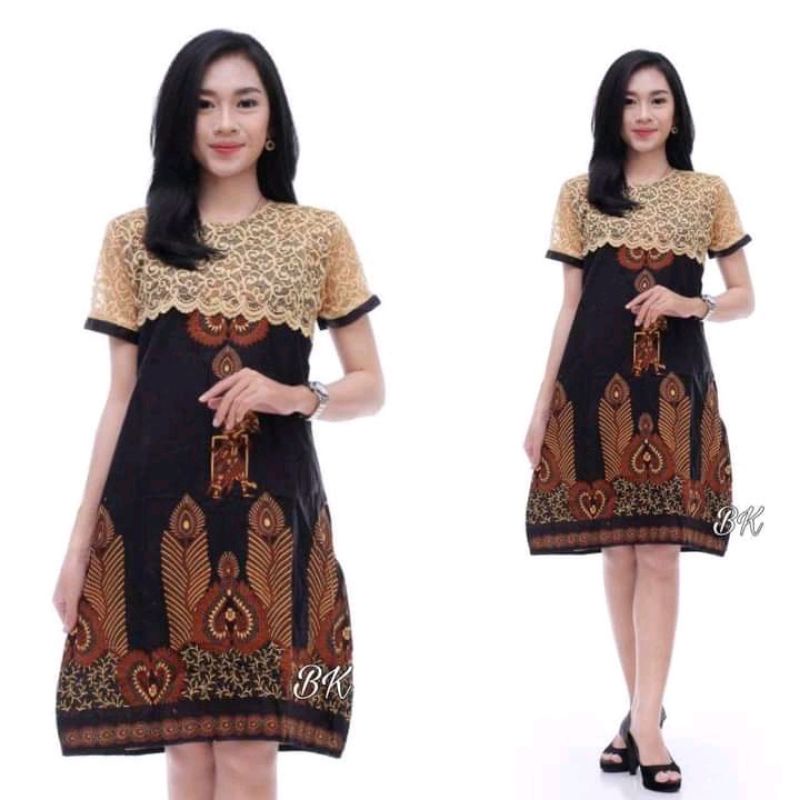 batik dress brokat jumbo xxl ld 120