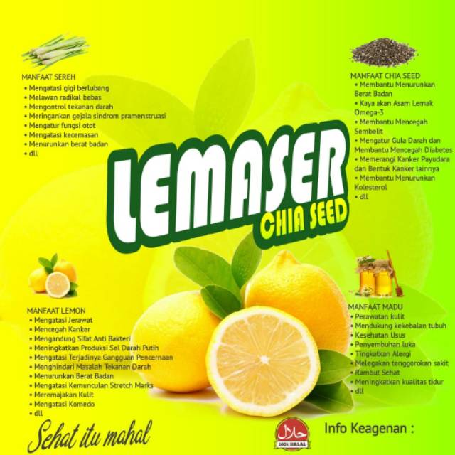 Lemon Madu Sereh Chia Seed Lemaser Indonesia