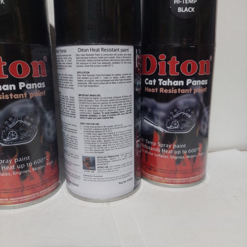 Pilok Pilok Cat Diton Anti Panas Hitam Hi Temp Black (Hi-Temp) Tahan Panas Untuk Knalpot Blok Mesin